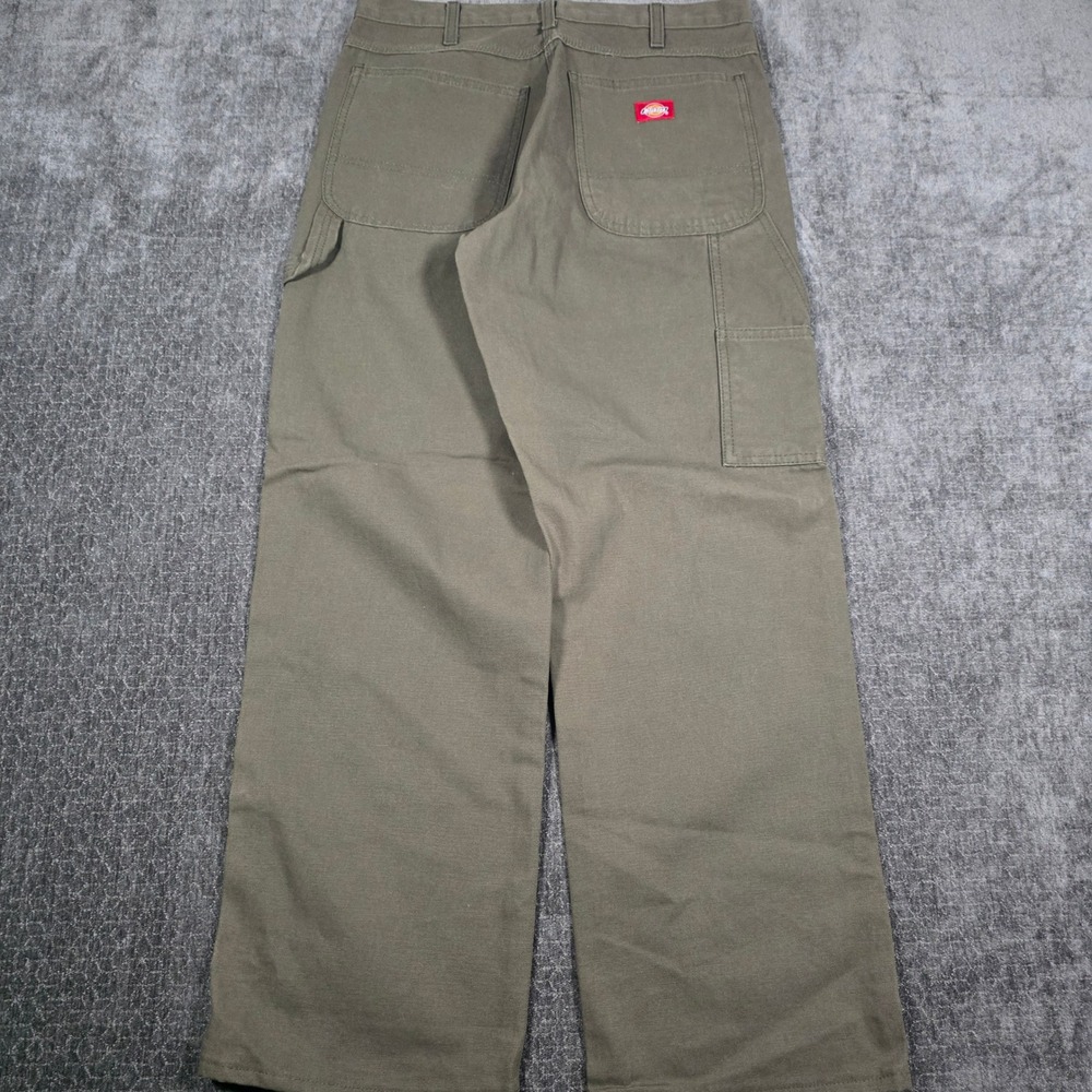 Dickies Mens 1939MS Relaxed Fit Carpenter Pants Moss Green 32x30 Cotton Duck